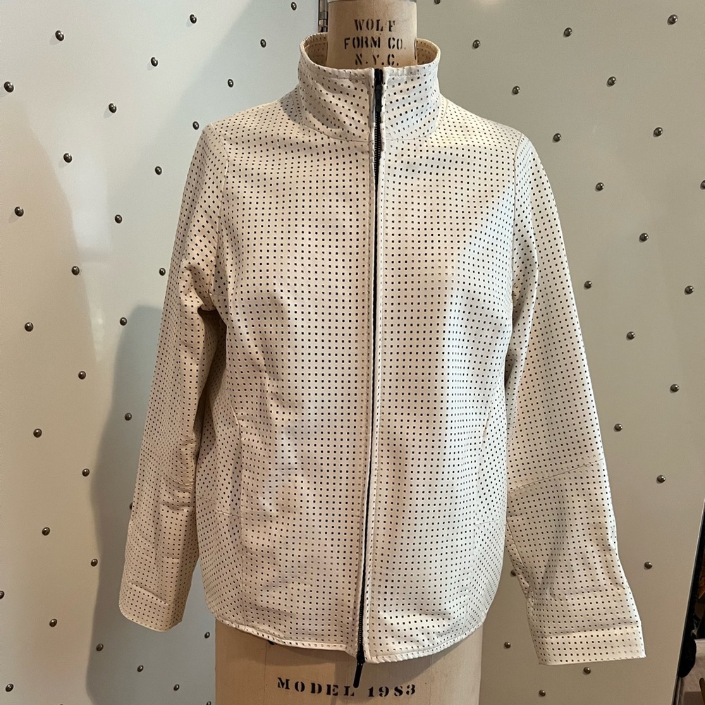 Maria Cornojo perforated leather jacket runway